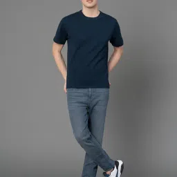 Red Tape Dark Navy Regular Fit Cotton Crew T-Shirt image 5