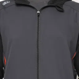 Dida Grey & Black Regular Fit Colour Block Sports Hoodie image 5