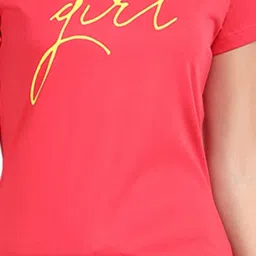 Kryptic Pink & Black Cotton Graphic Print T-Shirt With Pyjamas image 5