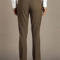 Louis Philippe Brown Slim Fit Texture Trousers image 2