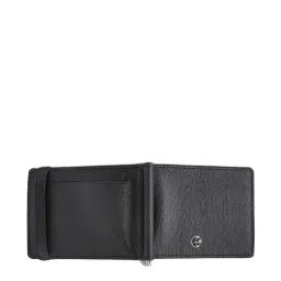 United Colors of Benetton Fiero Black Leather Solid Money Clip Wallet image 5