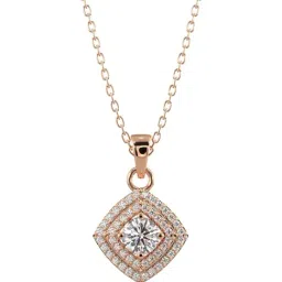 Silvermist 925 Sterling Silver Octagon Diamond Chain Pendant for Women & Girls-image-59