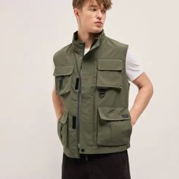 The Bear House Olive Polyester Regular Fit Solid Casual Jacket-picture-35