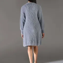 showoffff SHOWOFF Women's Grey Solid Longline Shrug image 3