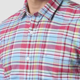 Peter England Multicoloured Cotton Slim Fit Checks Shirts image 5