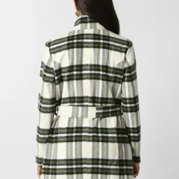 Van Heusen White Polyester Checked Jacket image 2