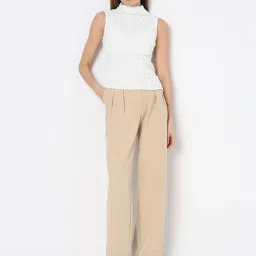 Vero Moda White Self Design Top image 5