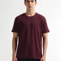 arrow new york Arrow Newyork Red Cotton Regular Fit Solid T-Shirt-picture-28