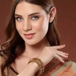 Panash Gold Plated 24 CT Handcrafted Antique Set of 2 Bangles image 5