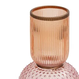 Pure Home and Living Pink & Orange Dual Shaped Ombre Glass Vase image 5