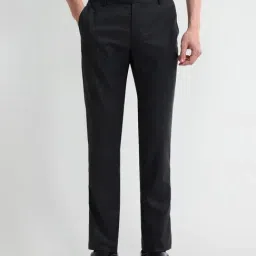 Arrow Blue Relaxed fit Solid Trousers-picture-12