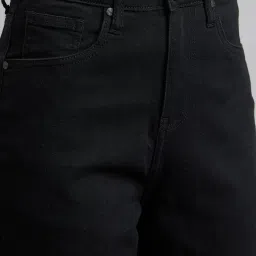 Style Quotient Black Cotton Straight Fit High Rise Jeans image 5