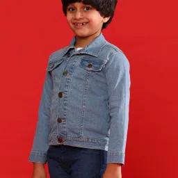 Tales & Stories Kids Blue Regular Fit Full Sleeves Jacket image 5