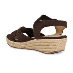 Rocia by Regal Women's Brown Ankle Strap Wedges image 5