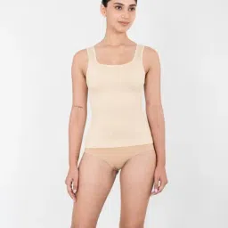 Shapercult Beige Cotton Polyblend Solid Camisole image 3