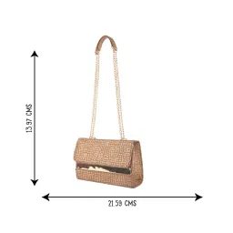 Baggit Glisten Golden PU Textured Sling Handbag image 5