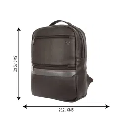 Baggit Brown PU Solid Backpack image 5