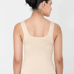 Shapercult Beige Cotton Polyblend Solid Camisole image 2