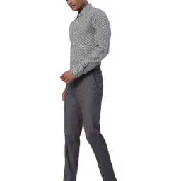 Turtle Grey Cotton Slim Fit Printed Shirt image 5