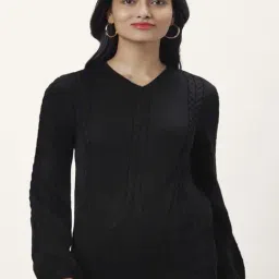 Honey by Pantaloons Black Self Pattern Sweater-image-95