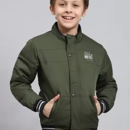 Monte Carlo Kids Olive Solid Full Sleeves Jacket-picture-33