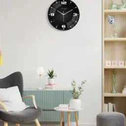 Random Black Plastic Round Wall Clock image 2