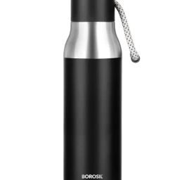 Borosil Black Stainless Steel Double Wall Vaccum Insulated Water Bottles (600ml)-picture-40