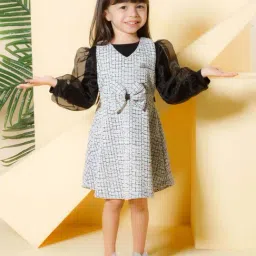 Peppermint Kids Black Cotton Regular Fit 1 Dress and 1 Top-image-3