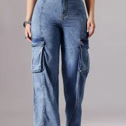 Miss Chase A+ Blue Denim Relaxed Fit Jeans-image-14