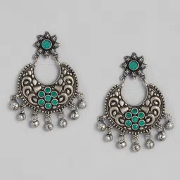 justpeachy Silver Plated Crescent Shaped Chandbalis-picture-10