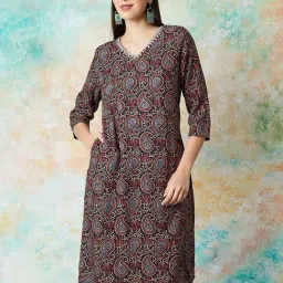 Melange by Lifestyle Black Printed Kurta-picture-26