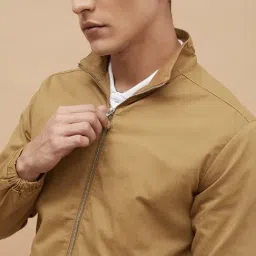 Code By Lifestyle Brown Cotton Regular Fit Jacket image 5