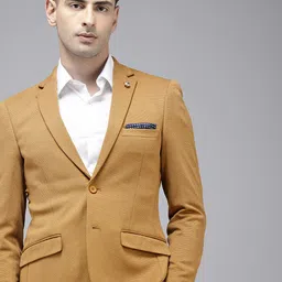 Park Avenue Self Design Textured Single-Breasted Formal Blazer-picture-10