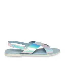 Pantaloons Junior Sky Blue Cross Strap Sandals-image-81