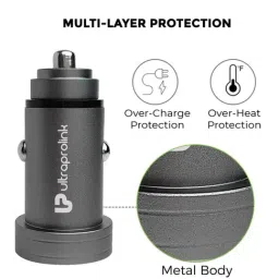 Ultraprolink UM1109 Zip Kit, 15W Higher Power Car Charger with 3 in 1 Charging Cable (Black) image 4