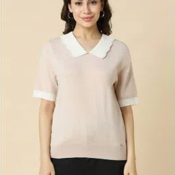 Allen Solly Pink Self Pattern Top-image-52