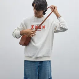 nuon men Nuon by Westside Off-White Text Design Relaxed-Fit Sweatshirt-picture-22