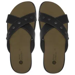 Planet Paaduks Men's The Golden Hour Black Cross Strap Sandals image 3