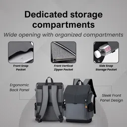 QIDREZY Unisex Compression Straps Backpacks with USB Charging Port image 3