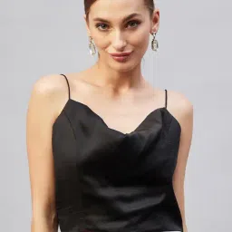 Marie Claire Black Slim Fit Crop Top-image-27