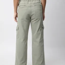 R&B Olive Cotton Relaxed Fit High Rise Jeans image 2