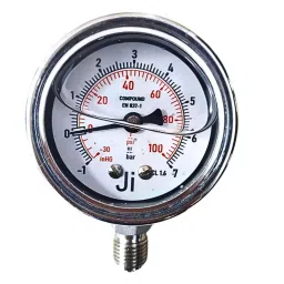 Japsin Instrumentation Industrial Pressure Gauge Analog Display -1 to 7 Bar Range 50 mm Dial Size for Industrial Use-picture-30