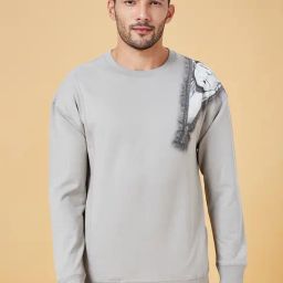 Urban Ranger By Pantaloons Grey Cotton Regular Fit Printed Sweatshirt-picture-8