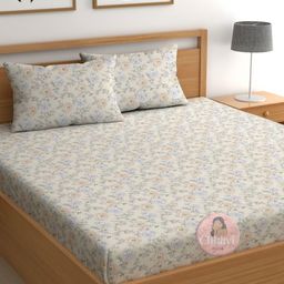 CHHAVI INDIA Grey & Pink Floral Printed 210 TC Microfiber King Bedsheet Set 2.75 m x 2.5 m-picture-5