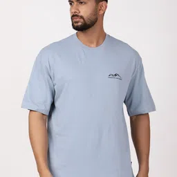 Indian Terrain Graphic Printed Round Neck Drop-Shoulder Sleeves Pure Cotton T-Shirt-image-29