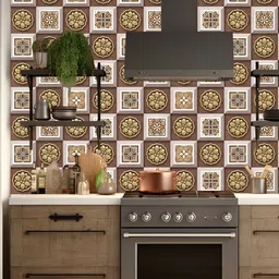WallDaddy Brown & Beige 3D Printed Self Adhesive Wallpaper image 3