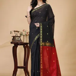 SLAGHA Woven Design Zari Silk Cotton Taant Saree-picture-13