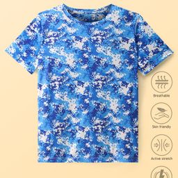Pine Active Half Sleeves Pixel Printed T-shirt - Blue-picture-13