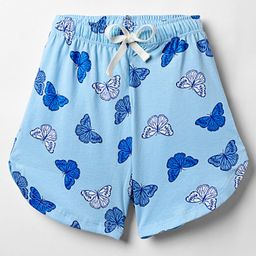 CUCUMBER Sinker Knit Above Knee Length Shorts With Butterfly Print - Light Blue-picture-15
