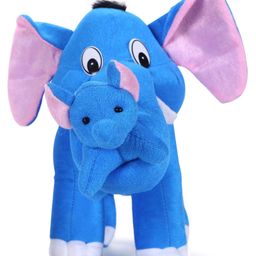 Tickles Cute Mother Elephant with Single Baby Soft Stuffed Plush Animal Toy for Kids Boys & Girls Birthday Gift (Color: Blue Size: Length 40 cm)-picture-31